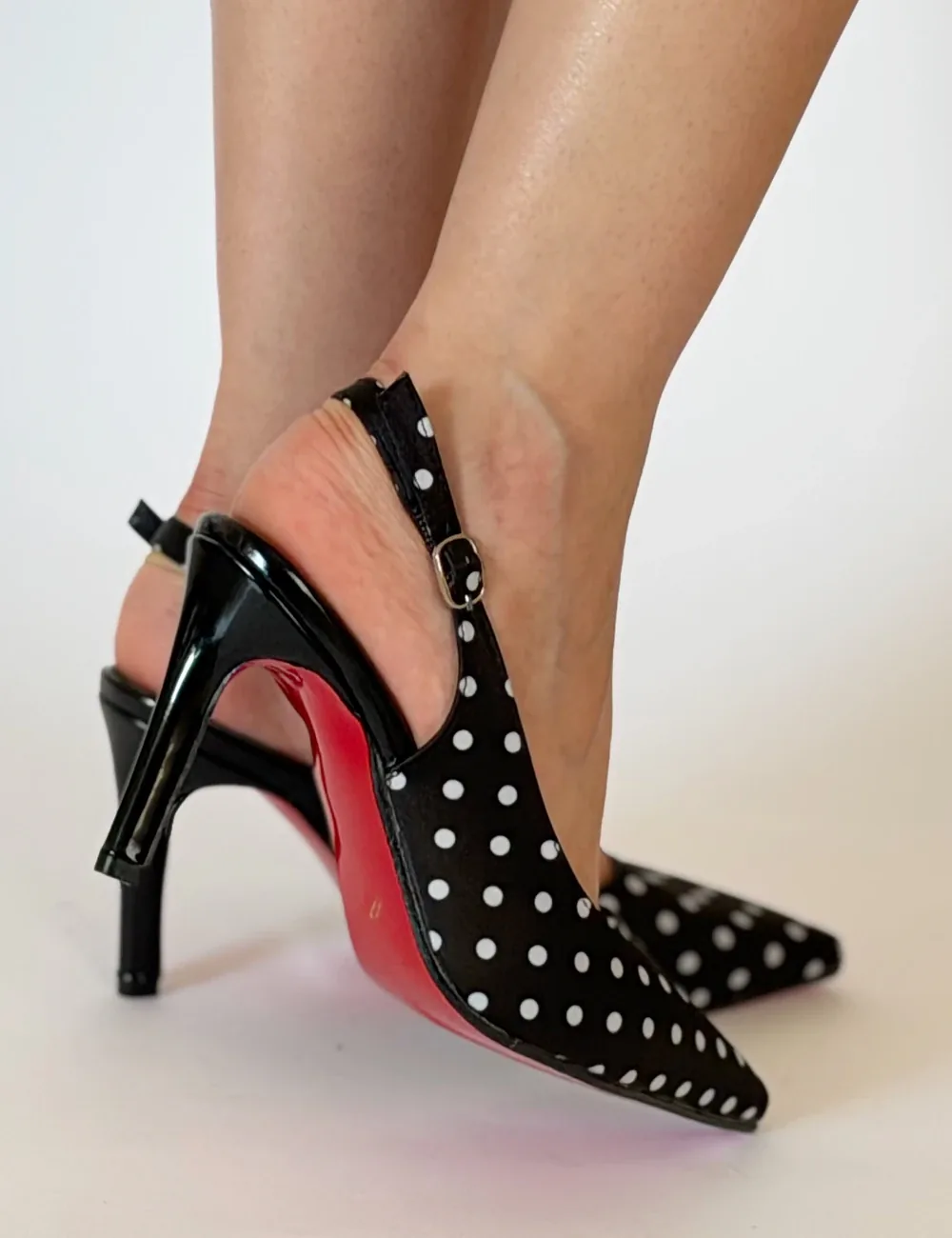 Rifel Escarpin Slingback Pois Rétro — Vue latérale